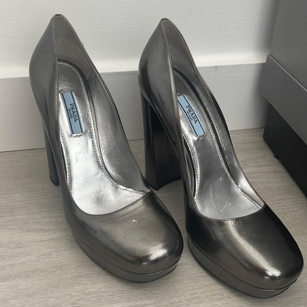 Prada metallic shoes